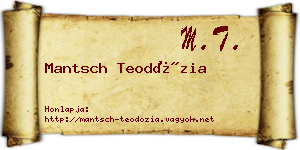 Mantsch Teodózia névjegykártya